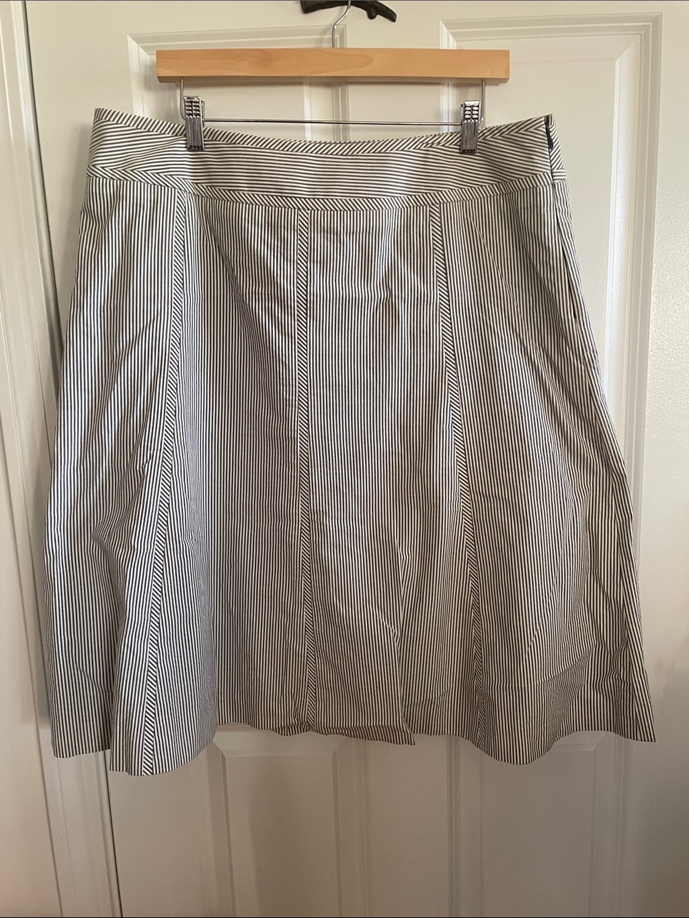 Talbots Black and White Pinstriped A-Line Skirt